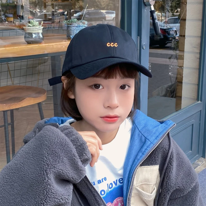 Футболки с летним принтом бейсбольной кепки для женщин и мужчин с вышивкой букв, из тонкого мягкого хлопка, с регулируемой верхушкой, новый модный стиль Корея 2021 года.