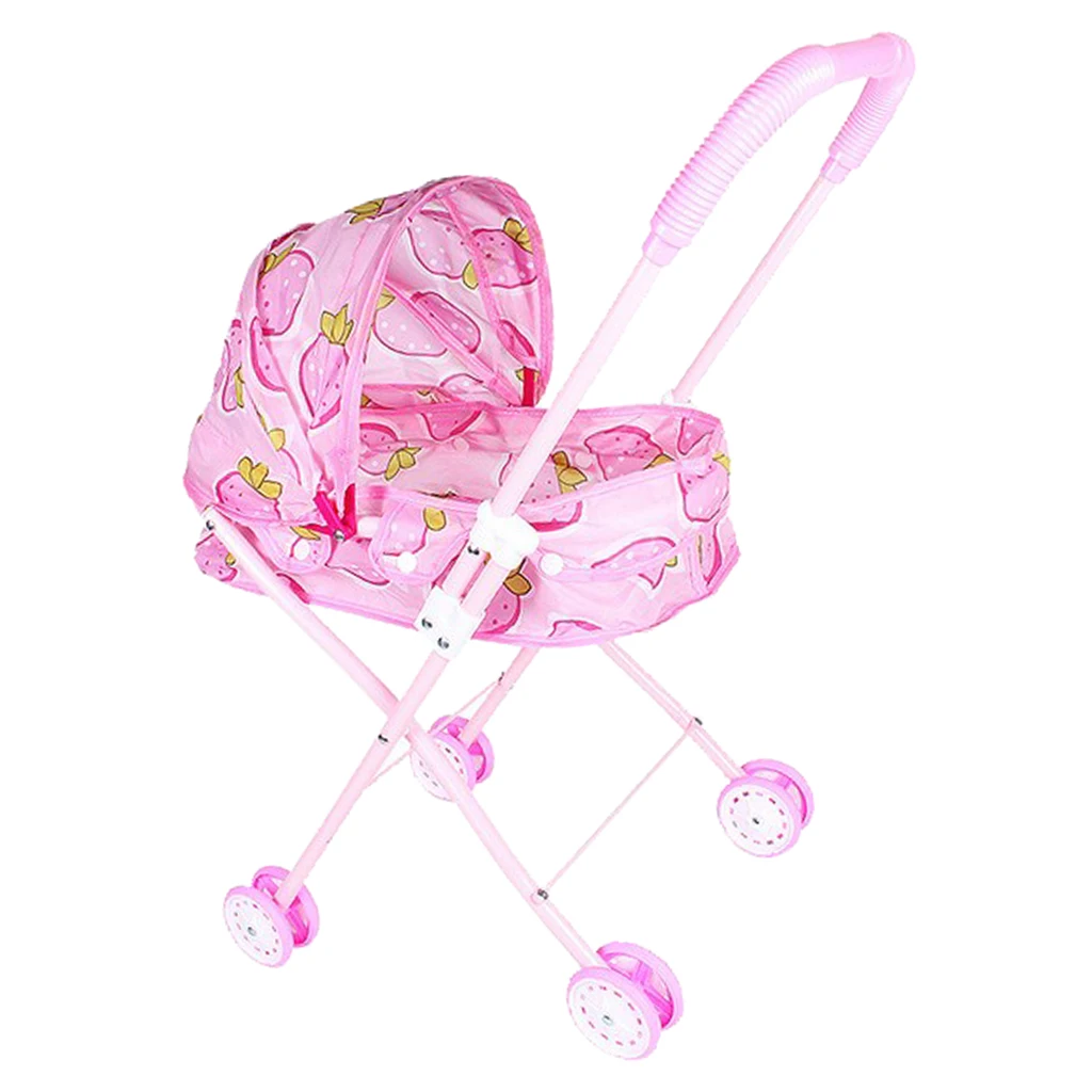 

Mini Plastic Baby Push Cart Pushchair Dolls Accs Kids Pretend Play Toy #2