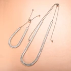 Женский ювелирный комплект из колье, браслета и ожерелья, из нержавеющей стали