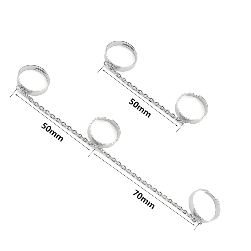 Регулируемая цепь из нержавеющей стали кольца в стиле панк вечерние Ринок