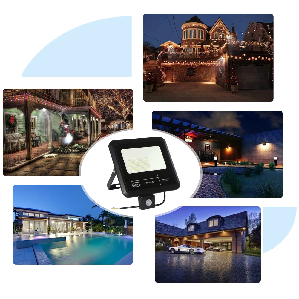 Светодиодный прожектор с датчиком движения IP65 водонепроницаемый 20 Вт 30 50 100