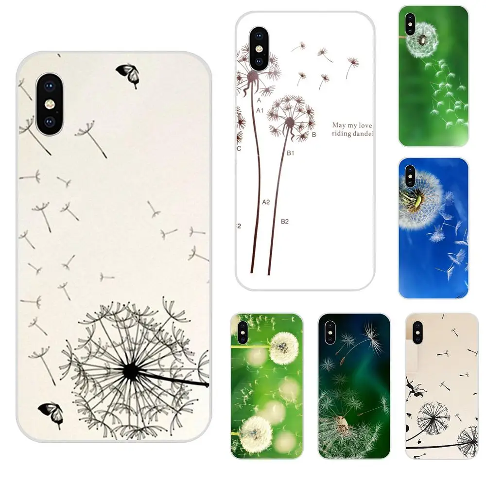 Мягкий чехол для телефона с рисунком одуванчика прозрачный Apple iPhone 4 4s 5 5C 5S SE 6 6S 7 8