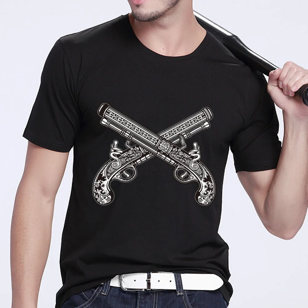 

Vogue Men's T-Shirt Harajuku Style Skulls Graphic Series Tee Shirt Dropshipping Summer Black Printing Male Short-sleeved Tops