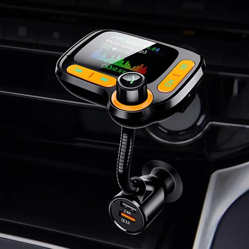 FM трансмиттер автомобильный Pantalla A Color Bluetooth 5 0 беспроводной модулятор mp3 плеер QC 3