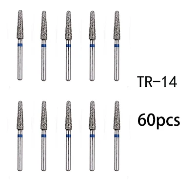 60 pcs TR-14 Стоматологические алмазные боры Стоматологическая лаборатория высокоскоростная ручка наконечника диаметр 1,6 мм стоматологические инструменты BR31 BR45 BR46 TR13 TR14 TF11 - Цвет: 60 pcs TR-14