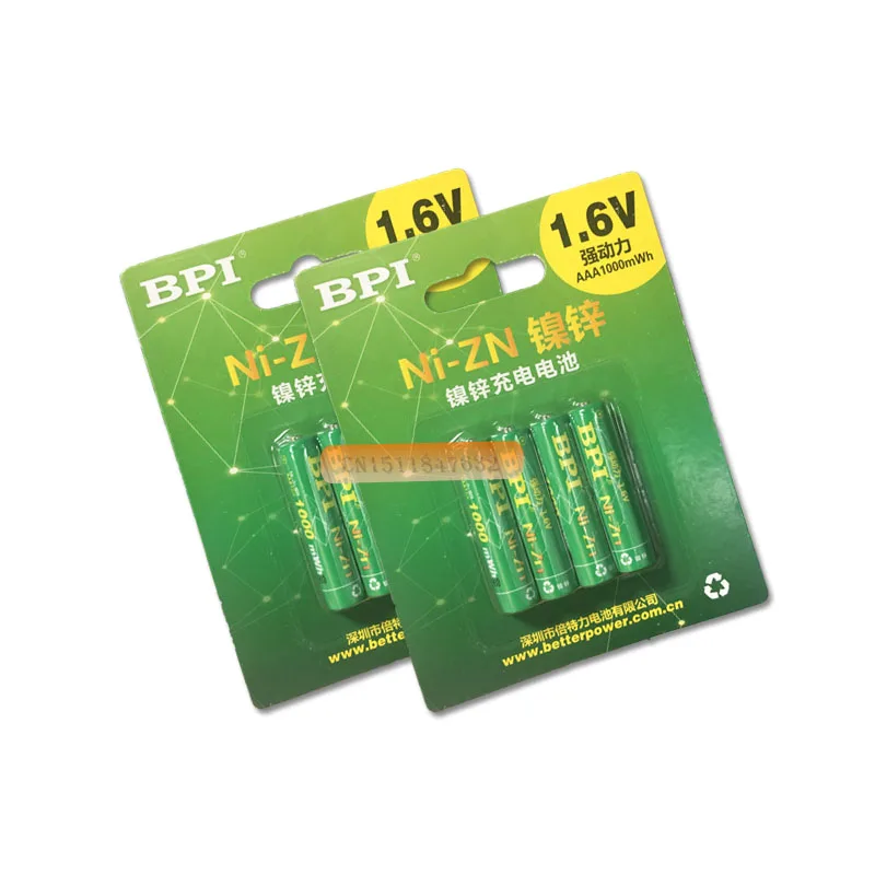 4 шт./лот Оригинальный Новый BPI AAA 1000mWh 1 6 в 5 NI Zn NIZN aaa низкий саморазряд