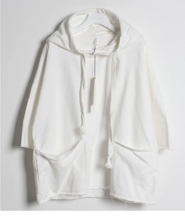 

Harajuku Hong Kong style short sleeve t-shirt men's summer hooded top loose fashion fashion brand half sleeve versatile