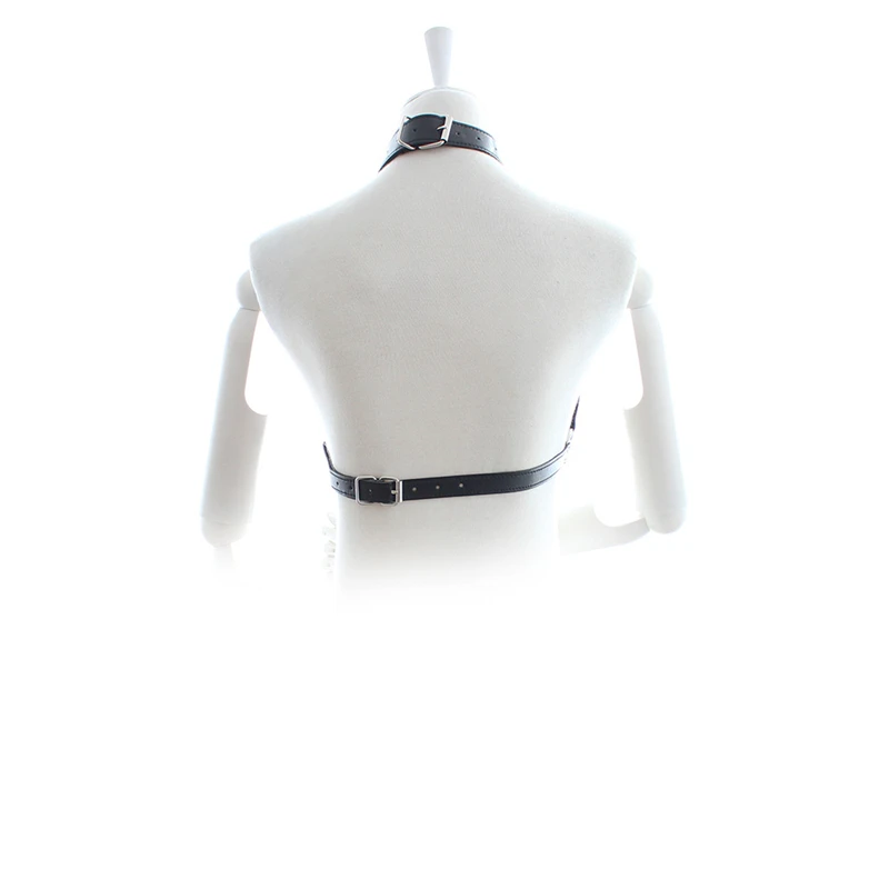 Кожаный нагрудный ремень с цепочкой женский БДСМ ремни для нижнего белья бондаж