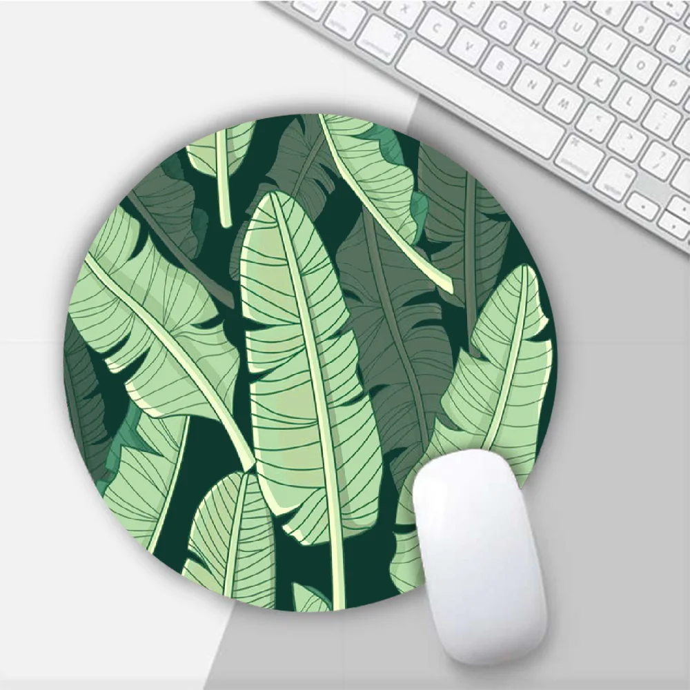 

Green Leaf Round Mouse Mat Gaming Mouse Pad For PC Laptop Notebook 20x20cm Gamer Desk Pad