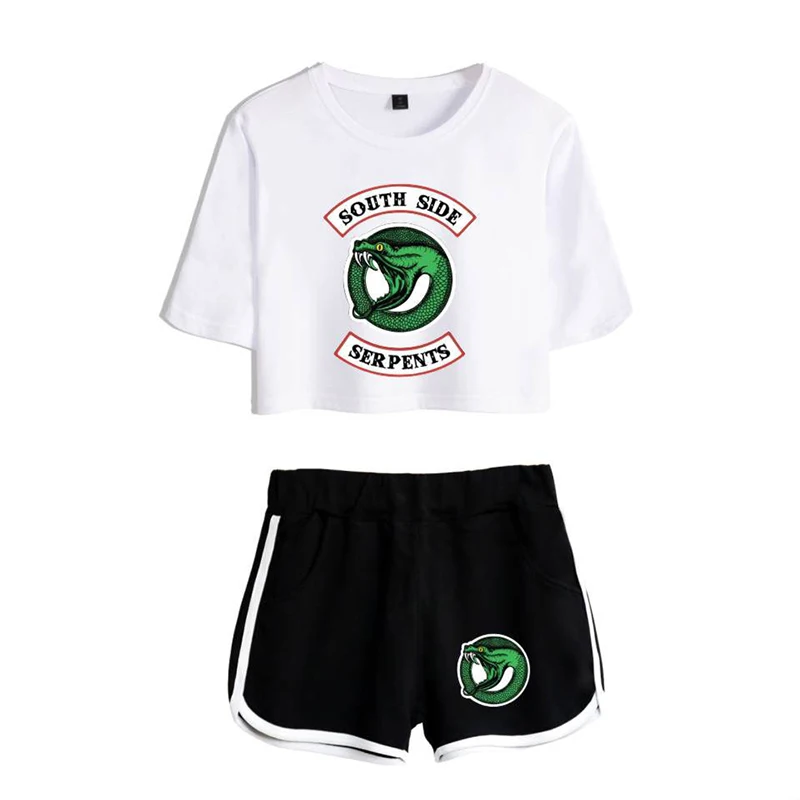 

Riverdale Crop Top T-Shirts and Shorts Suit Printed Tracksuit Outfits Set