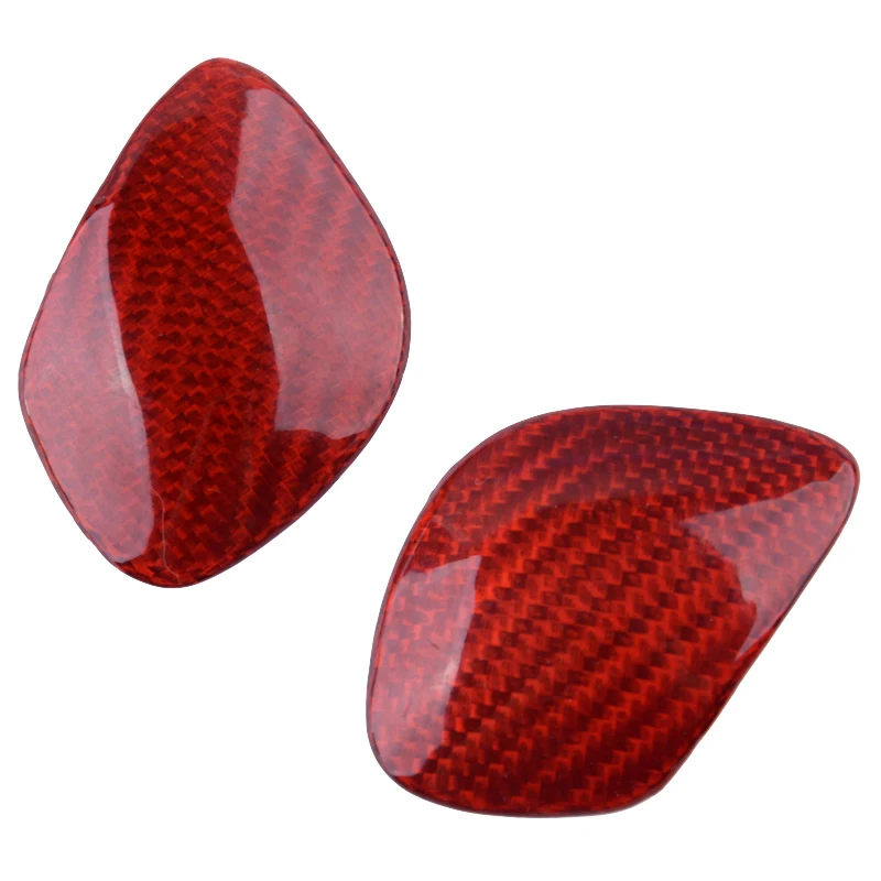 

2Pcs/Set Carbon Fiber Red Car Shift Knob Badge Emblem Cover fit for Volkswagen VW Golf Tiguan CC