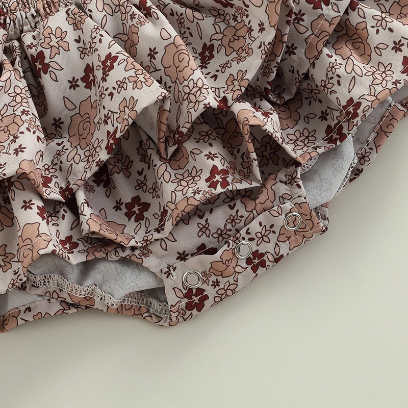 Комбинезон для новорожденных девочек с регулируемыми бретельками и оборками +