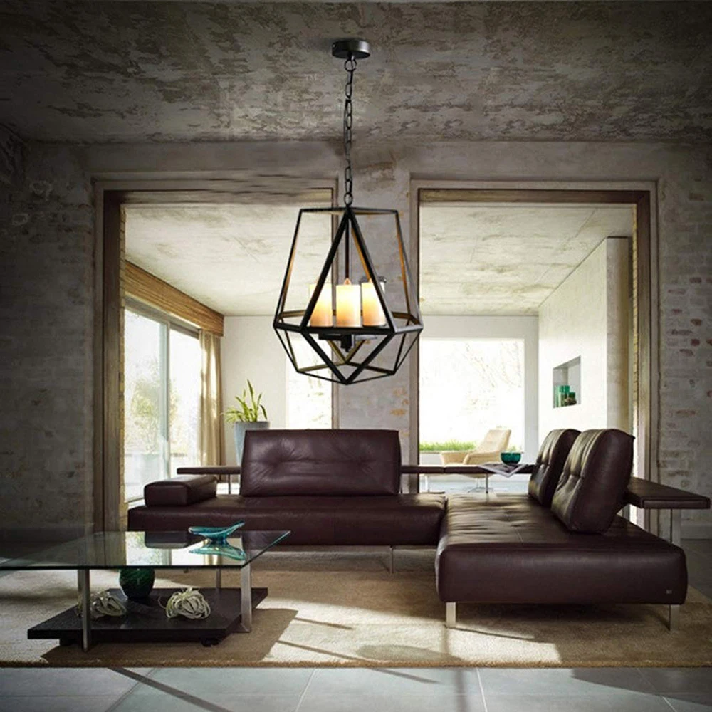 Железный мраморный подвесной светильник Современная винтажная лампа Эдисона в