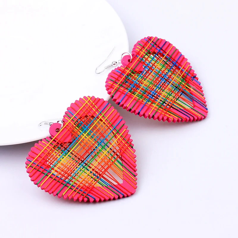 Женские деревянные серьги ручной работы уникальные богемные с подвесками в виде