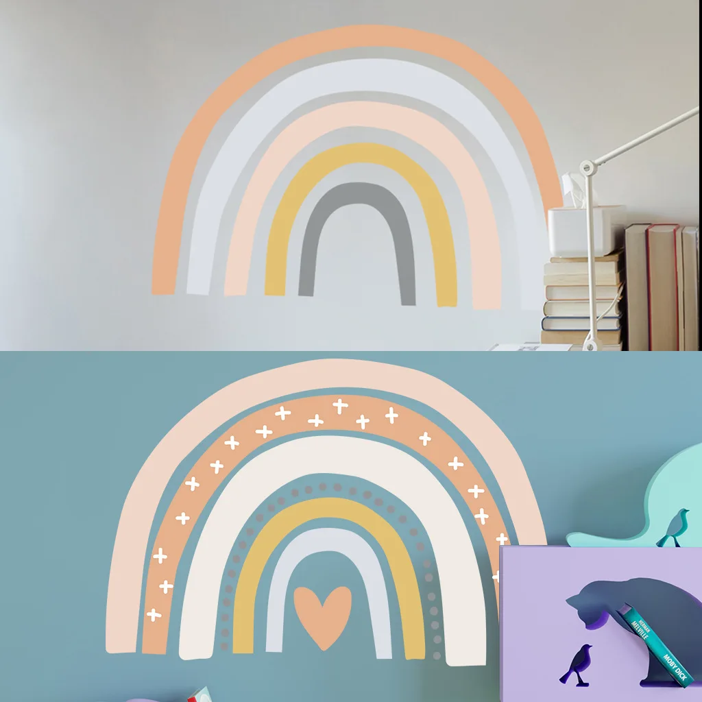 

Lovely Love Rainbow Wall Stickers for Children Kids Rooms Wall Decor Art Murals Vinyl PVC Home Decorative Sticker DIY Wallpapers