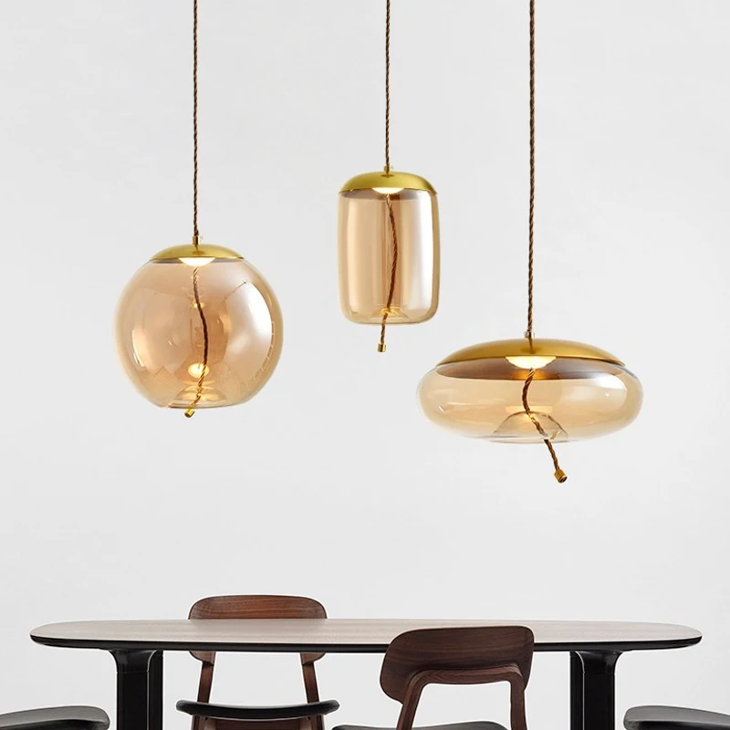 Стеклянные подвесные светильники Nordic BROKIS современные светодиодные кухонные для