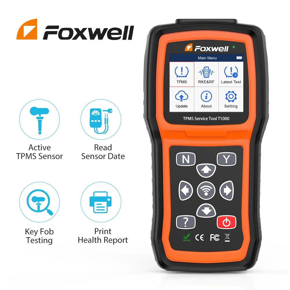 

Foxwell T1000 TPMS Trigger Tool RF Key Fob OE Information Read Pressure Monitoring System Tester Detector Programming With T10