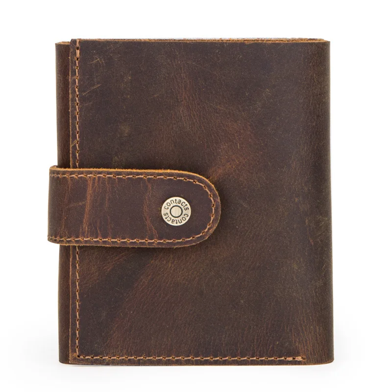 

Business Men Mini Wallets Thin Genuine Leather Retro Casual Card Package High Capacity Coin Pouch Multifunction Purse DA50QB