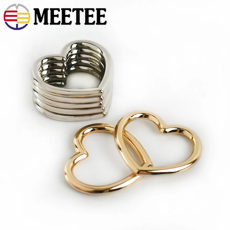 Пряжка с сердечком Meetee из сплава персик кольцо белого никеля металлической