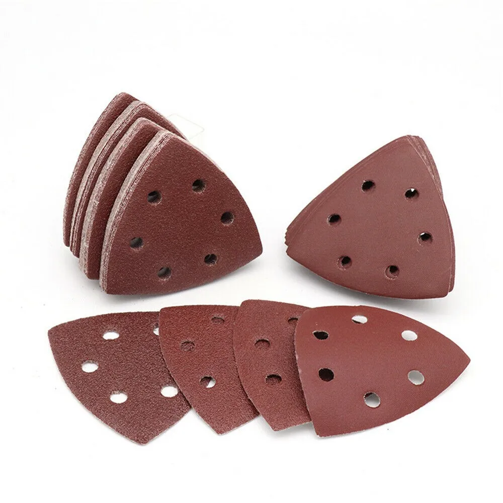 20PCS Sanding Disc 90*90mm 6 Hole Delta Sander Hook & Loop Sandpaper For Rough Wood Metal Rust Old Finish Removal - купить по