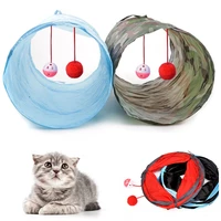 cat tunnel toy funny pet 2 holes play tubes balls collapsible crinkle kitten toys puppy ferrets rabbit play dog channel tubes