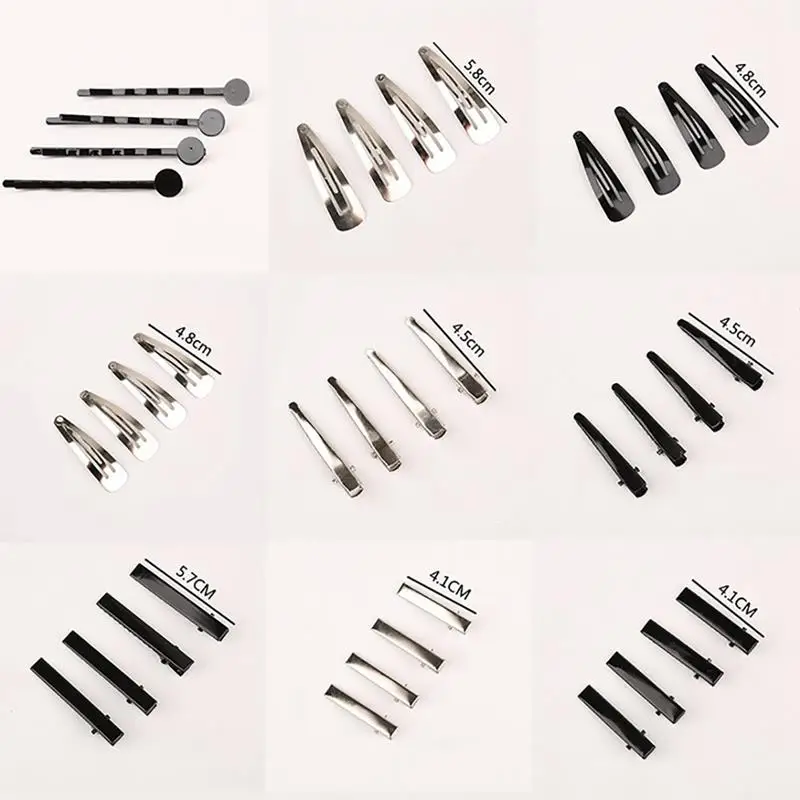 10 шт. заколка для волос девочек простая креативная французский DIY черные плоские