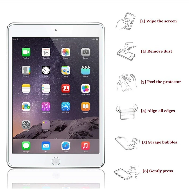 Закаленное стекло для защиты экрана Apple IPad Air 2 полное покрытие I Pad 9 7 2018 1 2017 9H