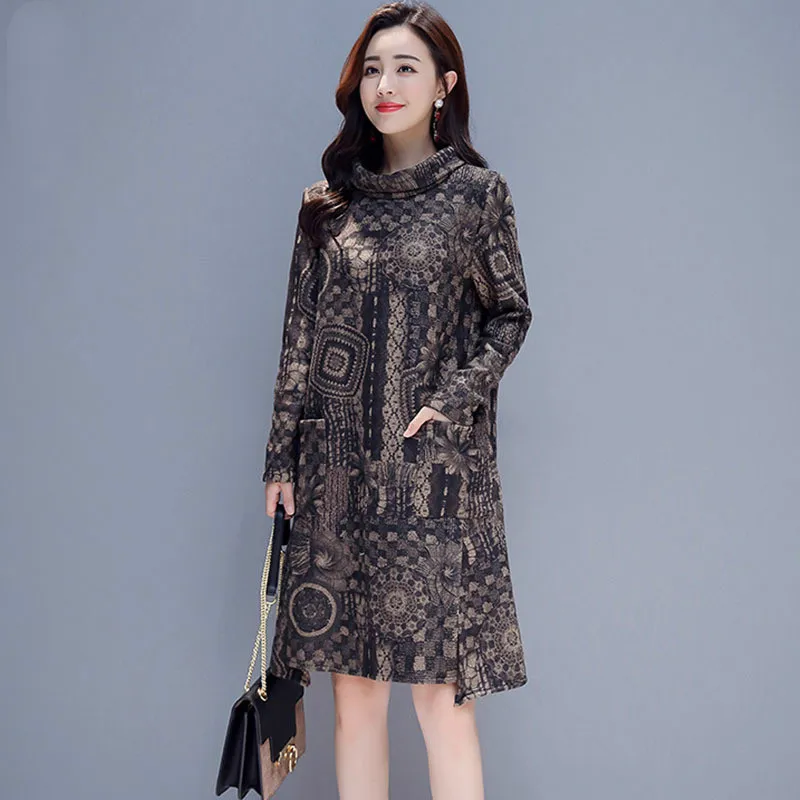 

2020 French Style Dress Elegant Women Thickened New Winter And Autumn Velvet Thickened Vintage Aristocratic Elegant Dress