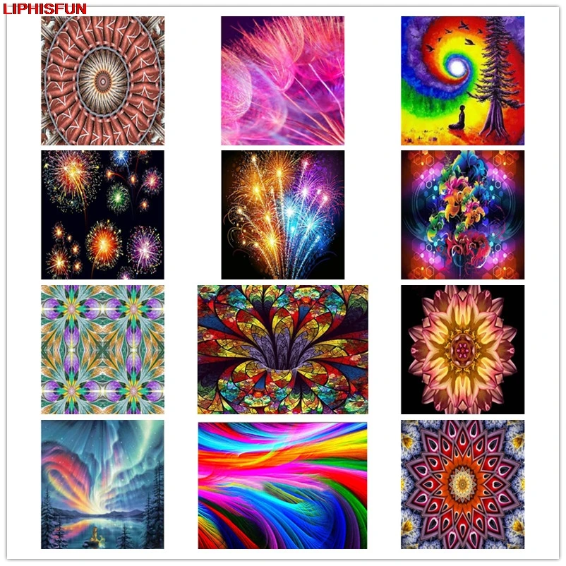 

5D полная Алмазная картина «сделай сам», вышивка крестиком из смолы, квадратная/круглая Алмазная вышивка, искусственный цветок, фейерверк