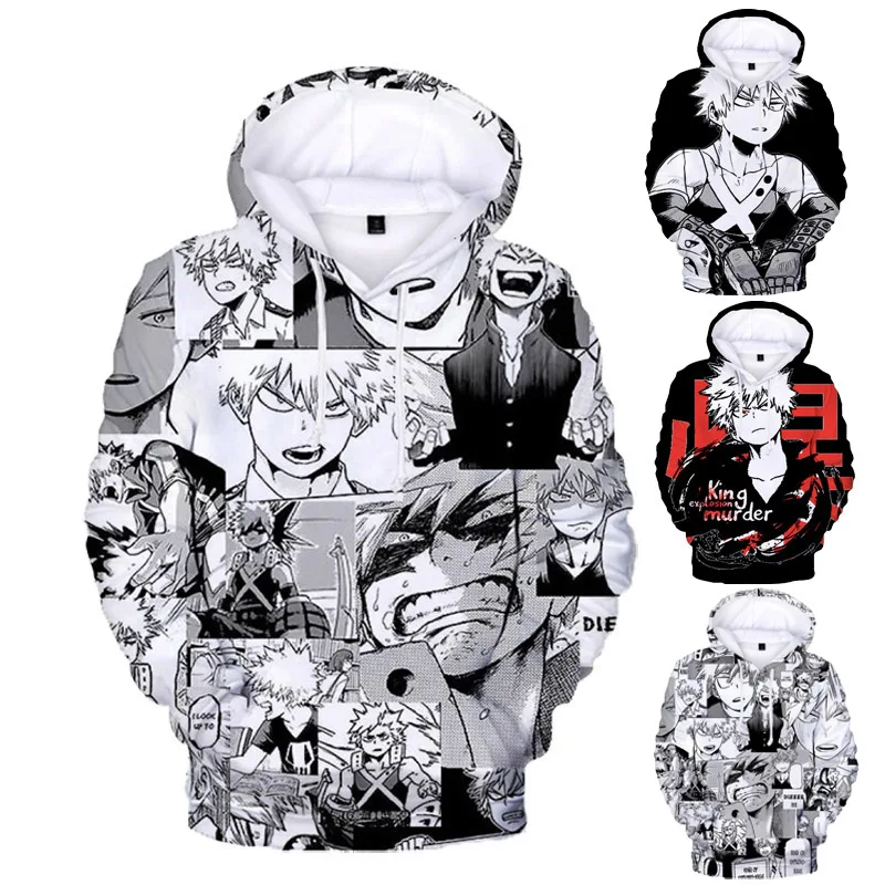 Толстовка Boku Bakugou с капюшоном для мужчин и женщин свитшоты в стиле химико Тога