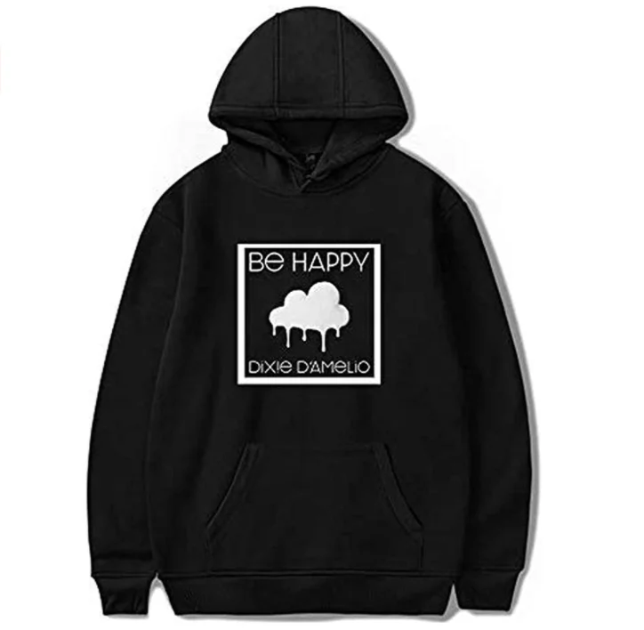 

2021 New Dixie DAmelio Hoodie Sweatshirts Men/Women Clouded BE Happy Merch Hoodies Fashion Casual Tracksuit Streetwear Clothes