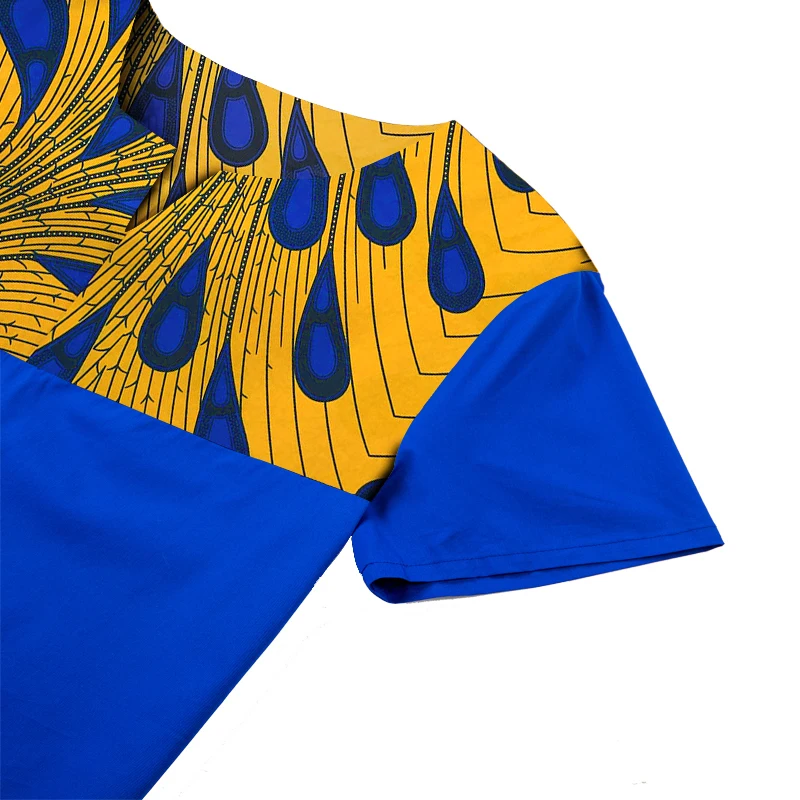 Африканская мужская одежда Дашики Печать рубашка с коротким рукавом