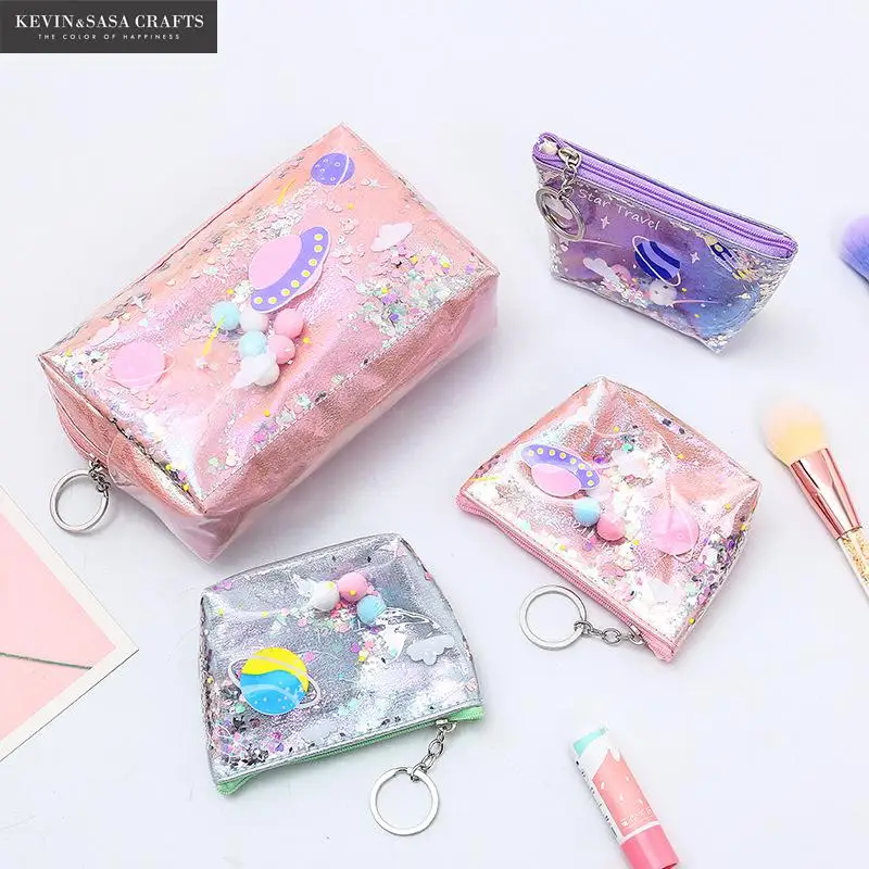 Чехол для карандашей с блестками и звездами Большой Вместительный чехол