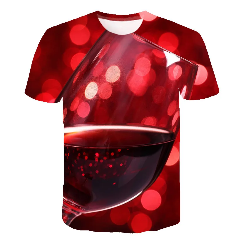 

Футболка мужская оверсайз с принтом Винных Бокалов, короткий крутой топ с круглым вырезом и коротким рукавом, в стиле хип-хоп, смешная Женск...