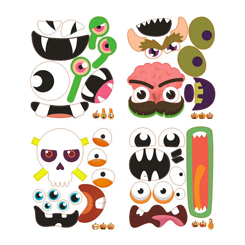 

Halloween Theme Sticker Pumpkin Creative Paper Grimace Fun Halloween Pumpkin Self Advice Sticker Party Supplies Horror Stickers
