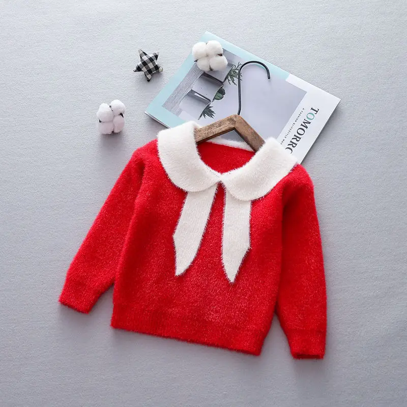2019 милый осенний вязаный свитер для маленьких девочек одежда детей топ 4 5 лет