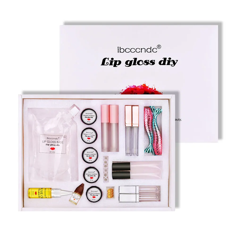 Lip Gloss DIY Moisturizing LipGloss Base Gel Lip Glaze Making Kit Safe Handmade Cosmetic Long Lasting Lipgloss Set