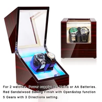red sandalwood baking finish inner white with led watch winder carbon fiber watches box case organizer watches accessories