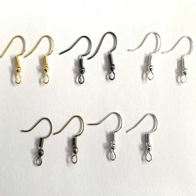 100 шт./лот золотой серебряный цвет бронза пистолет черное покрытие крючок ушные