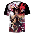 Футболка Helluva Boss 3D летняя в стиле преппи для мужчин и женщин уличная одежда молодежная Ретро инновационный стиль панк с коротким рукавом