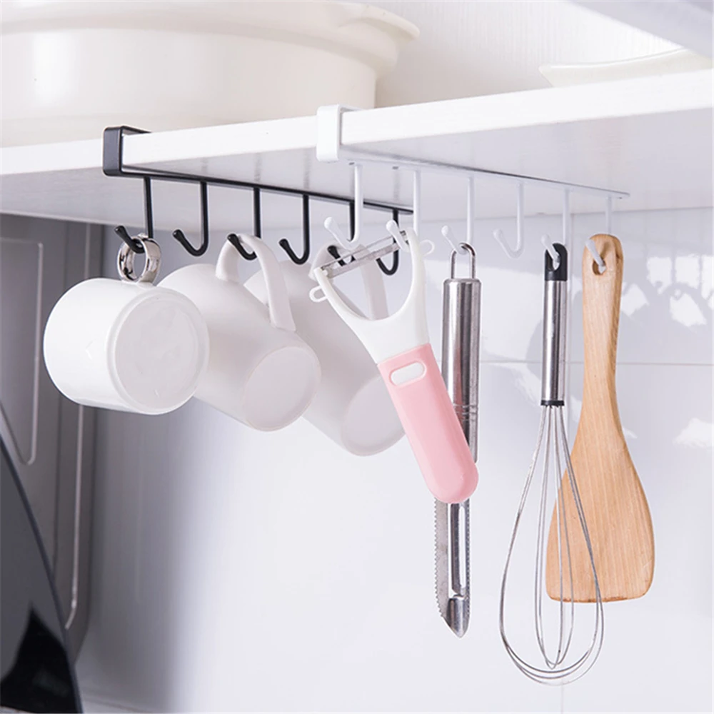 

Free of Punch Storage Shelf Hanging Cap Paper Shelves Kitchen Multifunction Hanger Cabinet Hook for Kitchen Bearing stronger