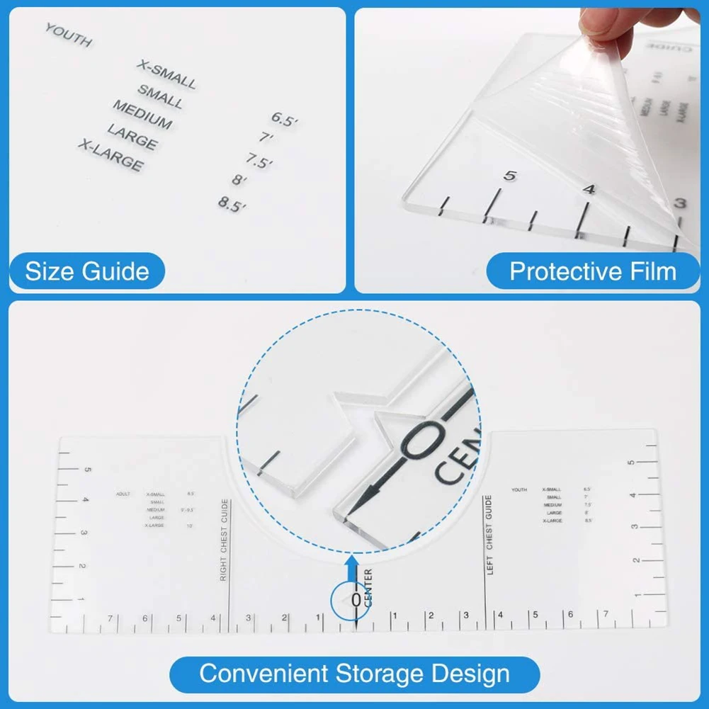 

DIY Drawing Sewing Alignment Tool PVC Patchwork T-Shirt Ruler Centering Grid Cutting Ruler Tailor Aligned Measuring Tools