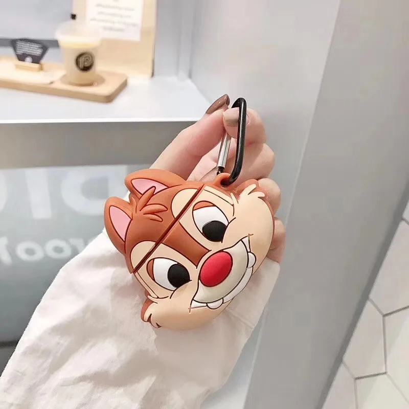 Для AirPods чехол 3D мультфильм белка брат чехол для наушников для Airpods 2/i10/i11TWS Защитная крышка с крючок карабина