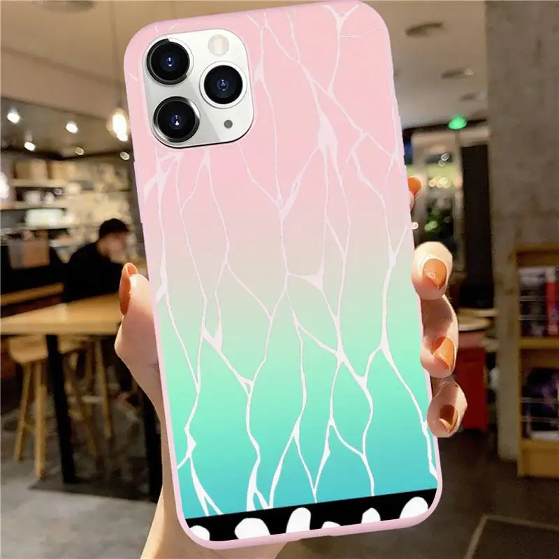 

anime aesthetic Demon Slayer Blade Butterfly Shirt Phone Case Candy Color for iPhone 6 7 8 11 12 s mini pro X XS XR MAX Plus