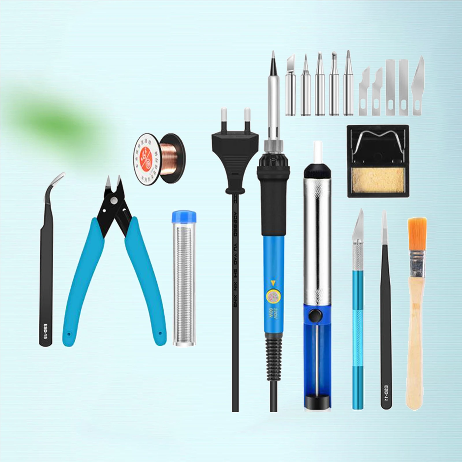 

Welding Soldering Iron Kit 60 W Adjustable Temperature, Solder Wire, Tweezer