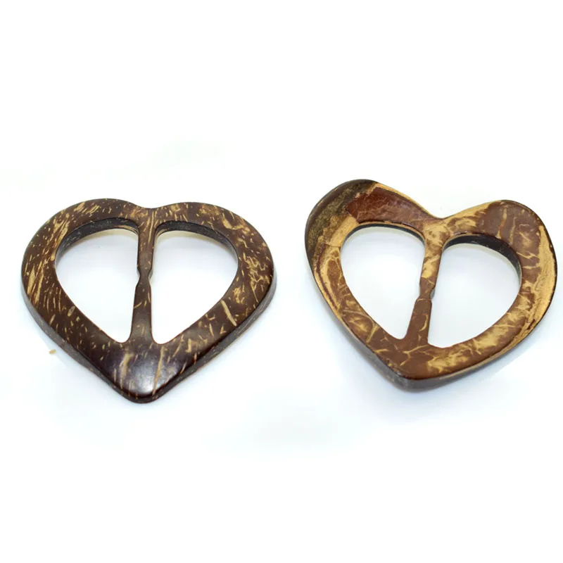 Оптовая продажа 10 шт. 59x54 мм в форме сердца натуральная Кокосовая оболочка