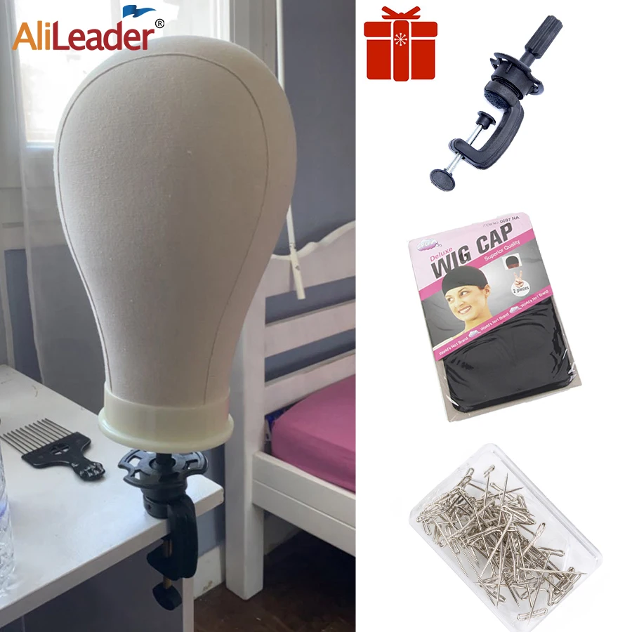 

Alileader Wig Stand With Head 21"/22"/23"/24"White Canvas Mannequin Head Off White Displaying Making Styling Maniquin Wig Head