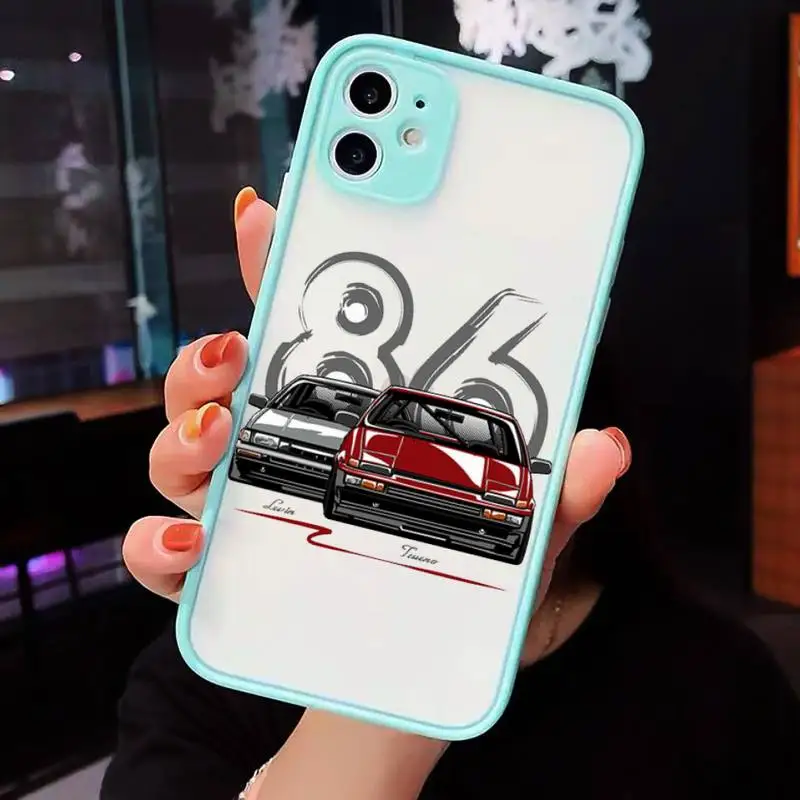 

Initial D car Japan anime movie Phone Case Matte Transparent for iPhone 7 8 11 12 s mini pro X XS XR MAX Plus cover funda