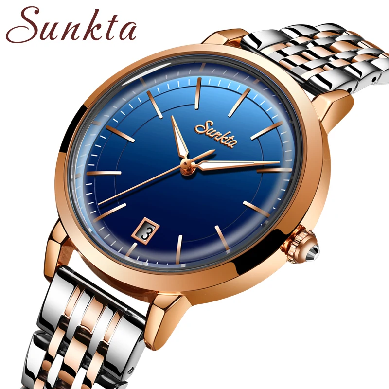 

Relogio Feminino SUNKTA New Gold Watch Women Watches Ladies Creative Steel Women's Bracelet Watches Female Clock Montre Femme