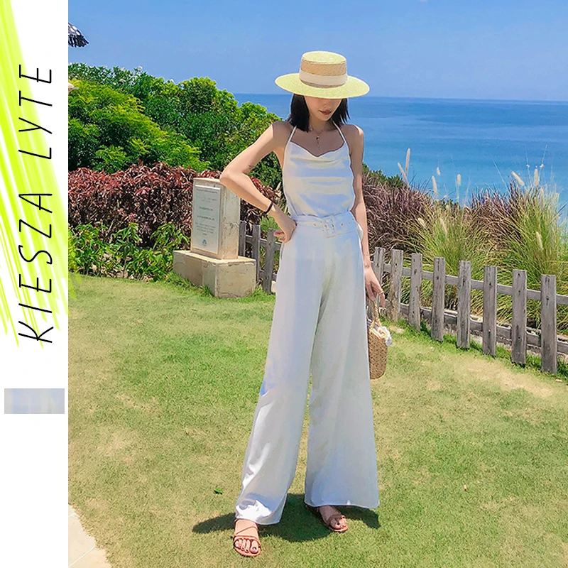 Женский сексуальный комплект из топа и брюк однотонный белый топ с открытыми